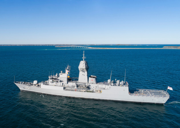 HMAS Arunta departs Fleet Base West and sails into Cockburn Sound.
Defence