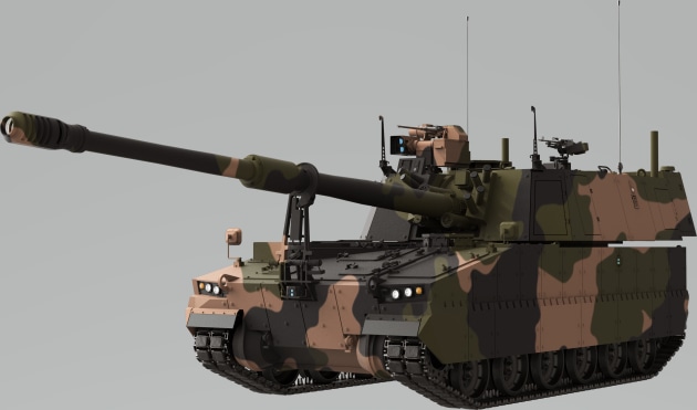 Hanwha's AS9 Huntsman Self-Propelled Howitzer pictured above. (Supplied)