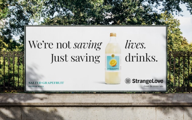 Premium drinks brand, StrangeLove Beverage Co., has launched its first mainstream above the line (ATL) brand campaign with creative agency Today the Brave. (Source: StrangeLove)