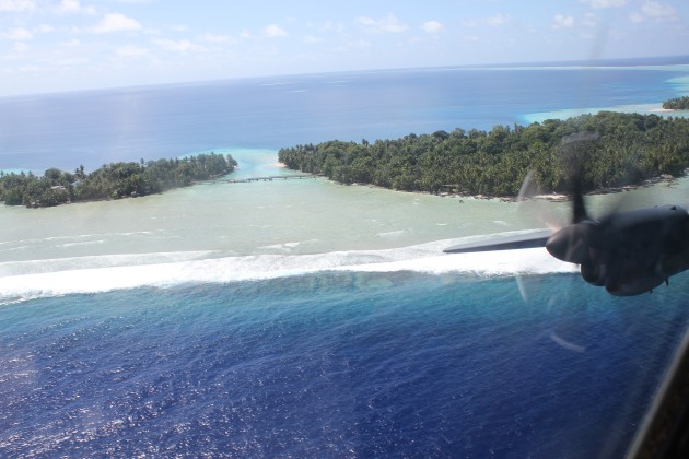 The Micronesian atoll of Kapingamarangi viewed from a RAAF C-130J Hercules. (Credit: Defence)