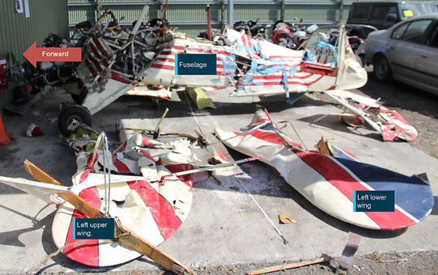 The wreckage of VH-YEL as collected by the ATSB. (ATSB)