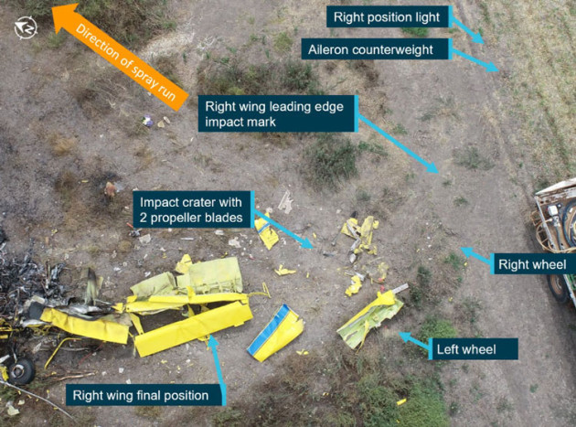 The crash site of VH-ACQ near Moree, NSW. (ATSB)