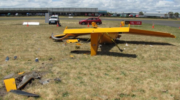 The crash site at Moorabbin of Bristell VH-YVF. (ATSB)
