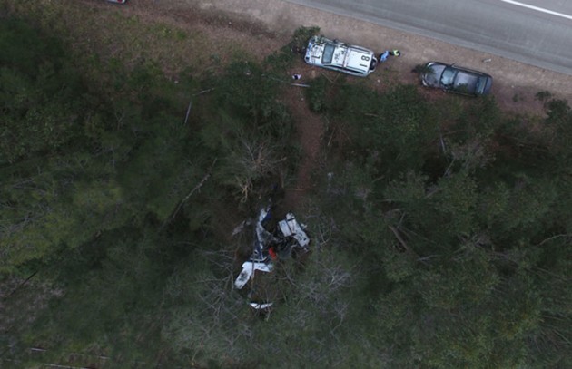 The crash site of VH-JMW near The Lakes in NSW. (ATSB)