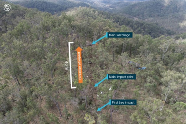 VH-EHM crashed into the D'Aguilar Range trying to get to Archerfield. (ATSB)