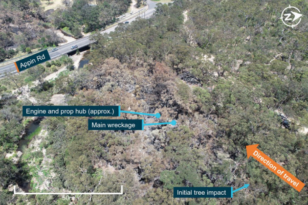 Glasair N600 hit terrain 1.5 nm SW of Wedderburn airfield in NSW. (ATSB)