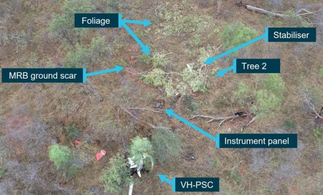 The crash site of VH-PSC. (ATSB)