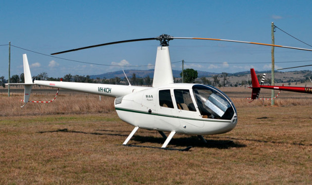 R44 VH-KCH, which was involved in a crash near Mansfield, Victoria, in July 2019. (Wikimedia Commons / Robert Frola)