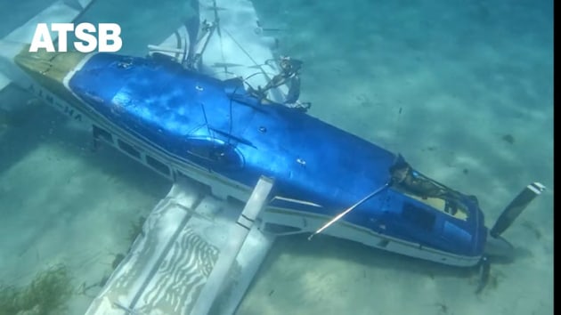 The hull of the Caravan on the sea floor. (ATSB)