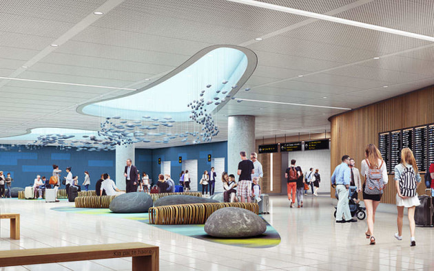 New international terminal at Auckland Airport.
