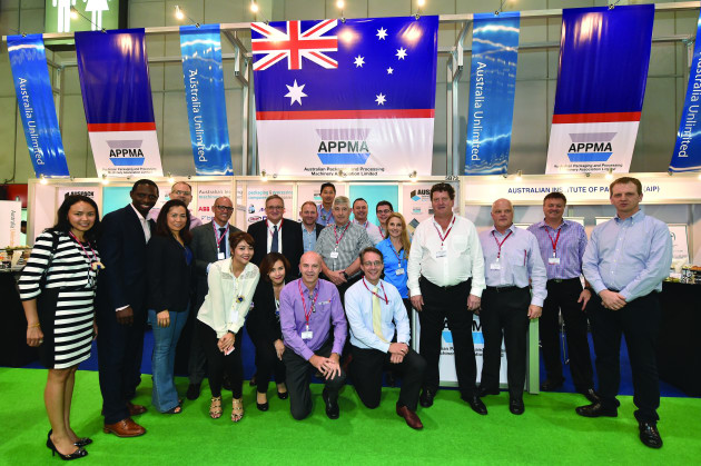 Some of the participants in the Australian Pavilion at ProPak 2017.