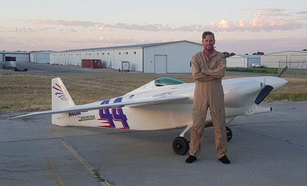 Matt Coughlin with Cassutt Racer #44. (Hayden King)