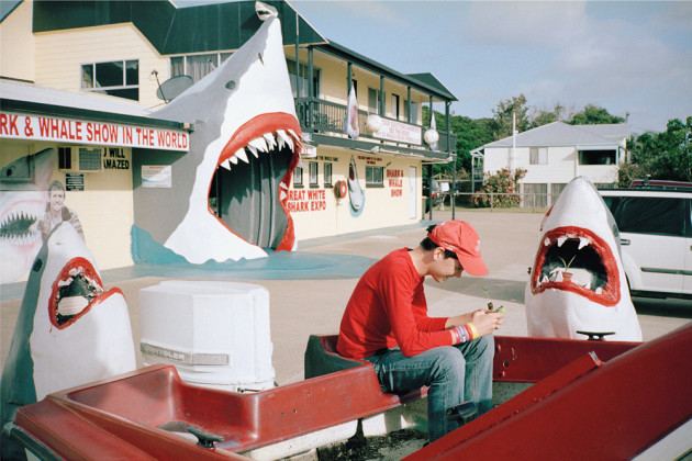 Boy in boat. 75cm x 50cm. Digital print on 310gsm Cotton Rag. &copy; Trent Mitchell.