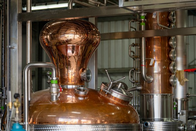 Act of Treason's four stills feature energy-saving sub cooler, a custom-designed ultra-small batch still, gravity-fed water preservation, and double copper pot distillation for sustainability and spirit quality. (Image: Top Shelf International)