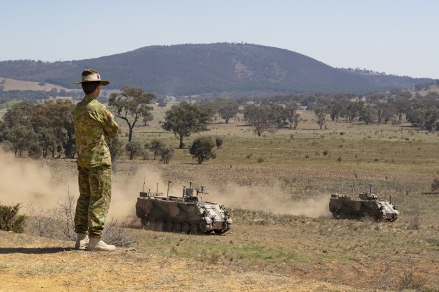 The autonomous M113s were demonstrated at Majura.
Defence/BAES