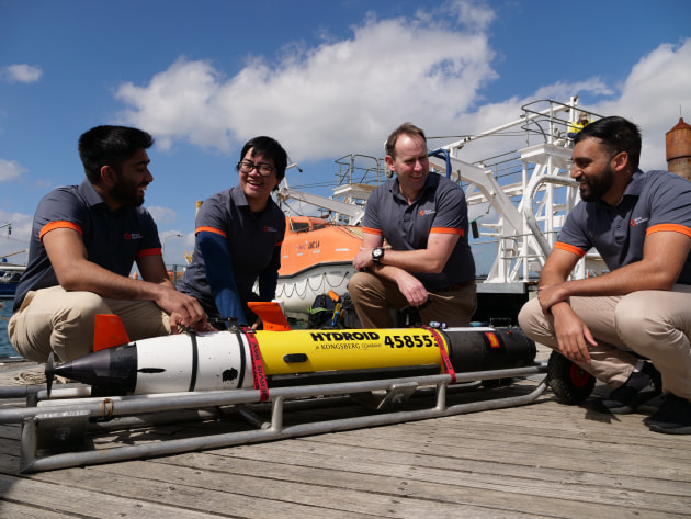 An Autonomous underwater vehicle undergoing testing at the Australian Maritime College. 

Credit: Nova Systems