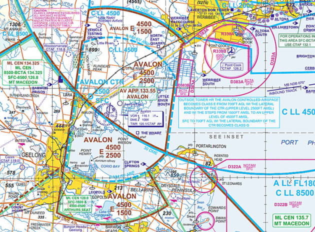 CASA has found that the current airspace design around Avalon is confusing. (Airservices Australia)