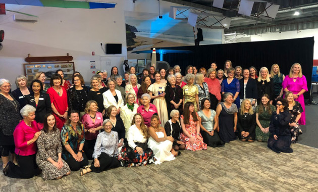 Members of the AWPA gather at the AAHOF induction in 2024 to see the organisation presented with the Southern Cross Award. (Steve Hitchen)