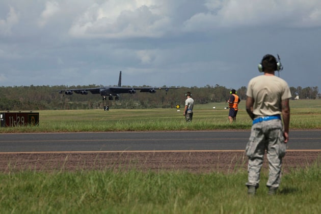 U.S. Air Force B-52 Stratofortress Bombers arrive at RAAF Base Darwin to train with the Royal Australian Air Force as part of Enhanced Air Cooperation (EAC). Credit: Defence