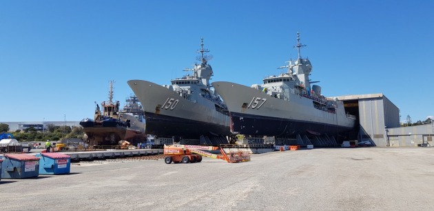 The ships at the dock in Henderson. Credit: BAE