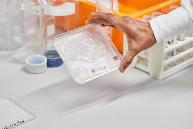 A sample of the finished product &ndash; bioplastic film made from banana pseudostem material.