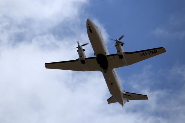 The modified Beech 1900C takes off from RAAF Base Edinburgh on February 3, bound for RAAF Base East Sale. 
Sergey Kharabash