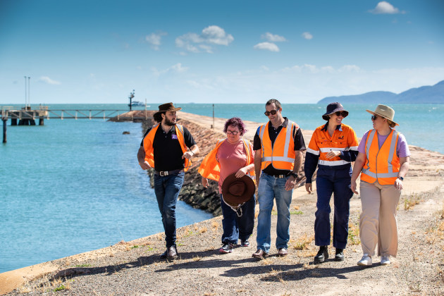 Bega, Port of Townsville, and Biosecurity Queensland gathered ahead of the Purple Hive deployment. Image: Bega