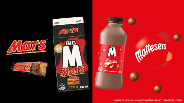 Mars Wrigley Australia and Bega Group have partnered to introduce a range of new flavoured milks to chocolate enthusiasts. 
Source: Bega Group