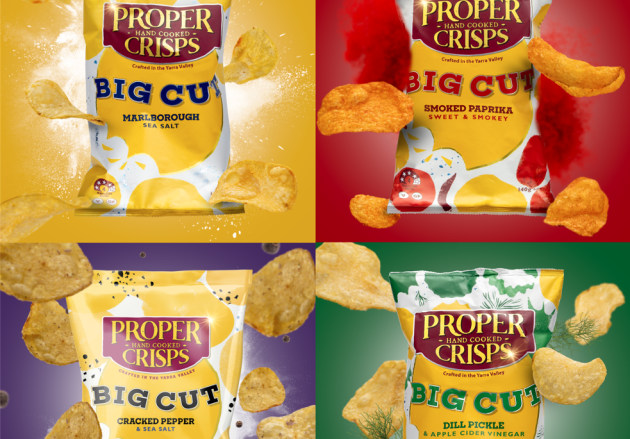 Big Cut marks Proper Crisp&rsquo;s first new product range since establishing its roots in Australia&rsquo;s Yarra Valley. Big Cut features thick cut kettle crisps, cooked for twice as long as a regular chip.