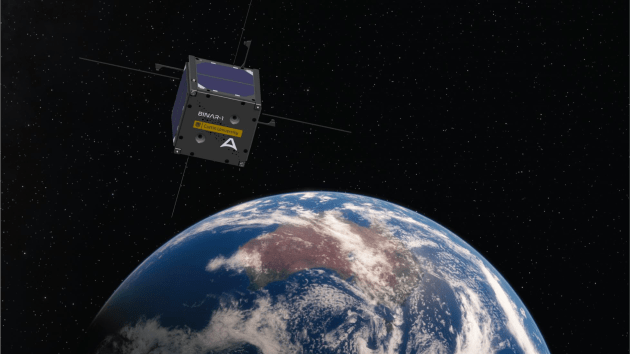 The Binar-1 CubeSat, designed, coded and built by staff and students from Curtin University&rsquo;s Space Science and Technology Centre (SSTC), is scheduled to be launched from Cape Canaveral, Florida on a SpaceX rocket on 28 August, and then deployed from the International Space Station (ISS). (Supplied)
