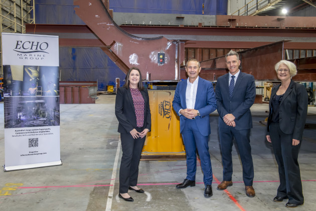 The keel laying ceremony for the new landing craft prototype took place on 3 March. (Birdon)