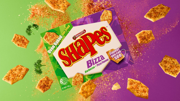 Arnott&rsquo;s has launched Bizza Shapes, a new product combining two of Australia's favourite Shapes flavours &ndash; Barbecue and Pizza &ndash; in a single cracker.