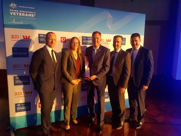 Boeing Australia won the Prime's award. 20% of the company's Australian workforce are military veterans. Credit: Boeing via Twitter