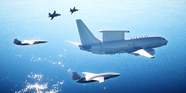 A concept image of Boeing&rsquo;s Loyal Wingman platform in flight.
Boeing