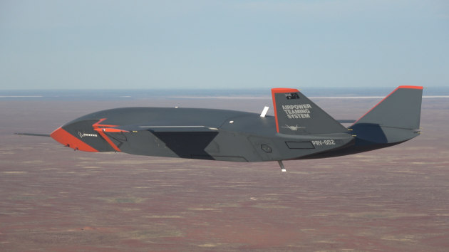 Boeing MQ-28 Ghost Bat in test flight.
Credit: Defence
