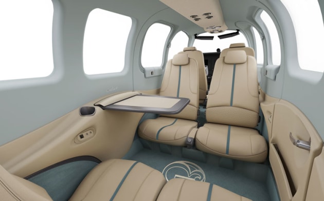 The Olive-Ann blue runs through the interior styling as well. (Textron Aviation)