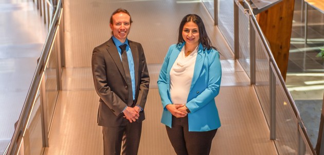 Brandon Victor, from La Trobe University, and Nermine Hendy, from RMIT University.
Credit: SmartSat