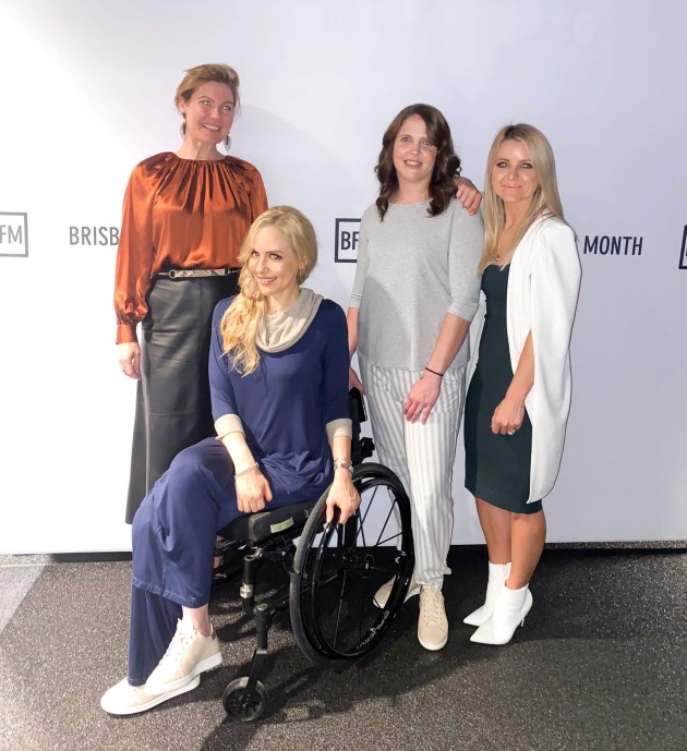 L to R: Christina Stephens founder Jessie Sadler, models Lisa Cox and Rebecca Khan, and Angelina Barth.