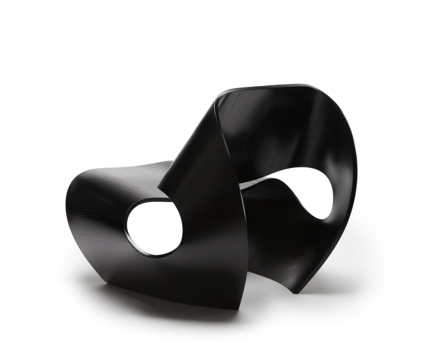 Brodie Neill, Cowrie Chair, 2013, Plywood faced with ebonised ash, 750 x 740 x 640mm.