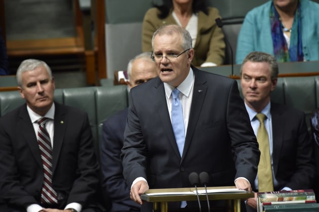 Treasurer Scott Morrison delivering Budget 2018. 
Scott Morrison via Twitter