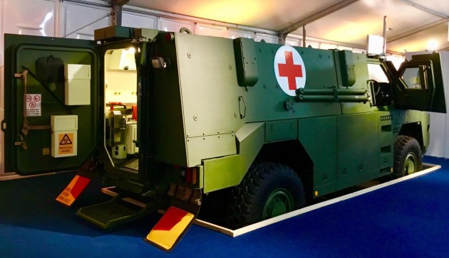 An ambulance version of the Bushmaster MR6 PMV on display at IAV 2018. Credit: Thales Group