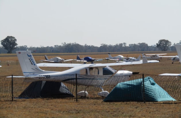 Some visitors elected to camp under the wing of their aircraft. (Paul Southwick)