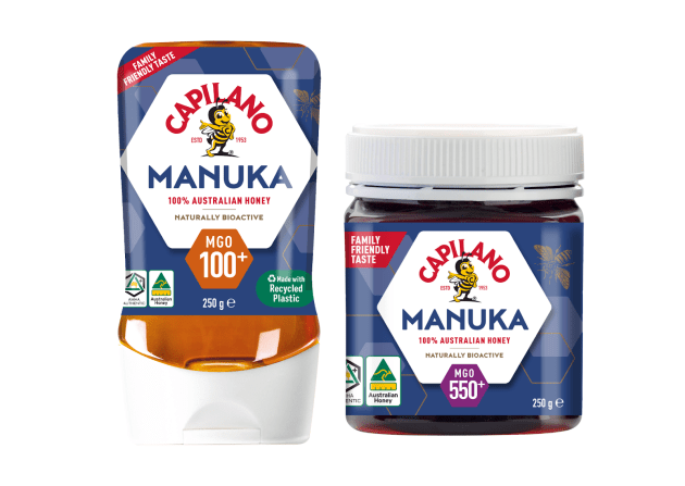 Capilano Active Manuka Honey contains the bioactive ingredient methylglyoxal (MGO), which is responsible for Manuka honey&rsquo;s researched antibacterial, anti-inflammatory and wound healing properties. Image: Capilano
