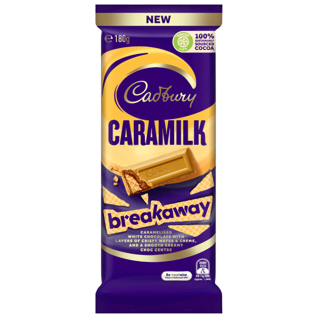 The popularity of Caramilk continues with Cadbury&rsquo;s release of the Caramilk Breakaway block, a combination of the caramelised white chocolate with layers of wafer and choc cr&egrave;me.