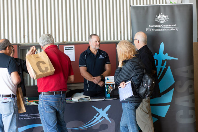 The Civil Aviation Safety Authority was a major sponsor of AusFly this year and had a presence in the exhibition hangar. (Kathy Mexted)