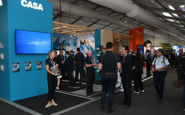 CASA's stand at Avalon 2025. The regulator was pilots and operators to take a pledge for safety. (Steve Hitchen)
