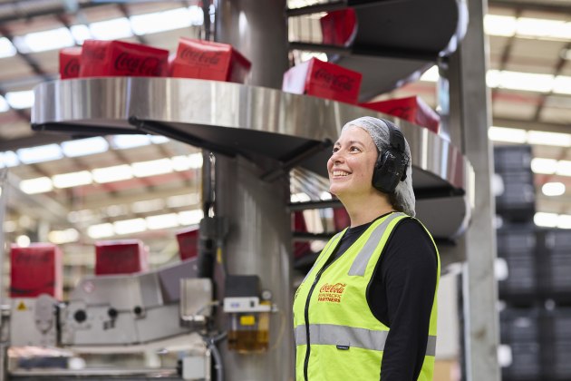 Poetry in motion: CCEP's most advanced canning and secondary packaging line in action.