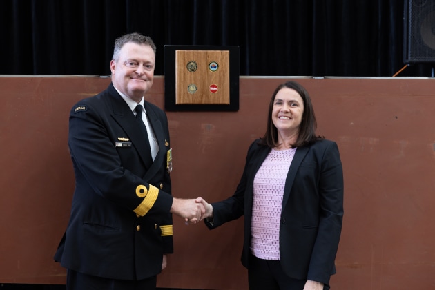 Commodore Ashley Papp and Birdon CFO Tammy Bugler.
Credit: Birdon