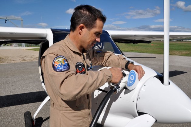 The Velis Electro is charged through a port in the front cowl. (Steve Hitchen)