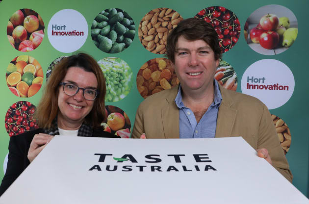 Assistant Minister for Agriculture Senator Anne Ruston with vegetable grower, Ed Fagan of Mulyan Farm at the unveiling of the Taste Australia initiative.